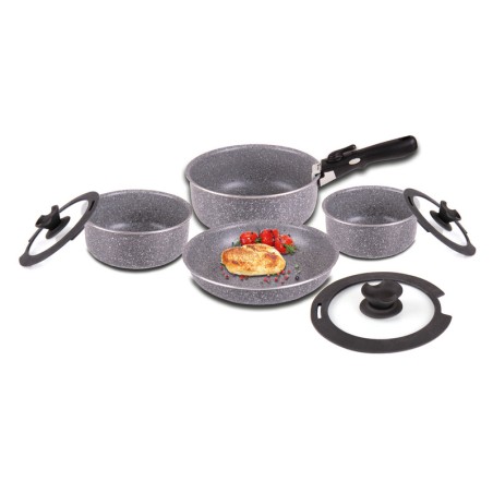 8-piece aluminium pot set...