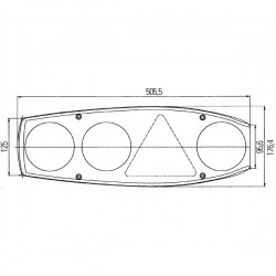 Rear Light Caraluna II Plus, Red, Triangle