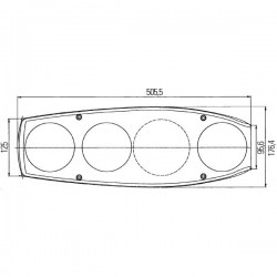 Rear Light Caraluna II plus, Red, Circle