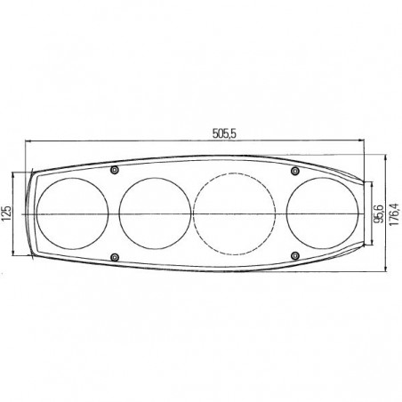 Rear Light Caraluna Chromium II Plus, Circle