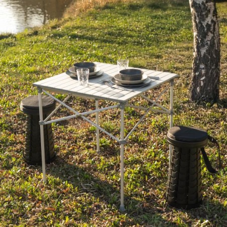 Rolling Table Alu 1 Silver