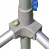 The satellite tripod is equipped with a spirit level on the southern leg.