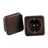 Safety Socket with Lid Brown