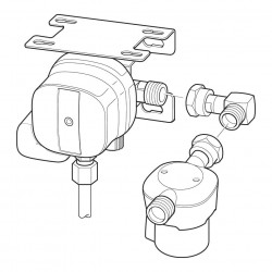 MonoControl CS β€“ gas pressure regulator with crash sensor for one gas bottle, wall or roof installation.