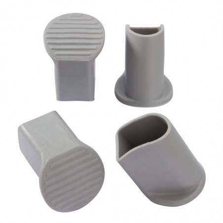 Floor protective caps, light grey, 4-piece set