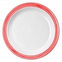 dessert plate, red