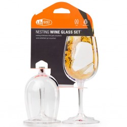 White Wine Glass Nesting Set of 2