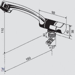 Single Lever Mixer Mono-Mix 2005 Black/Chrome